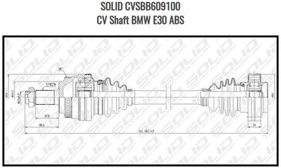 BMW E30 CV SHAFT - SOLID - CVSBB609100