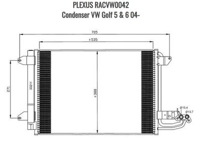 VW Golf 5 &amp; 6 04- Condenser -PLEXUS -RACVW0042
