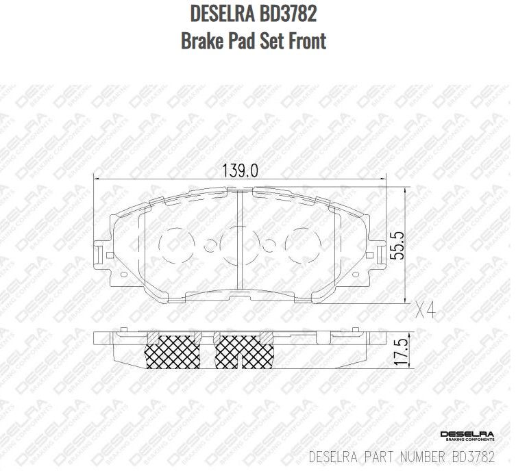 DESELRA BD3782 Brake Pad Set Front