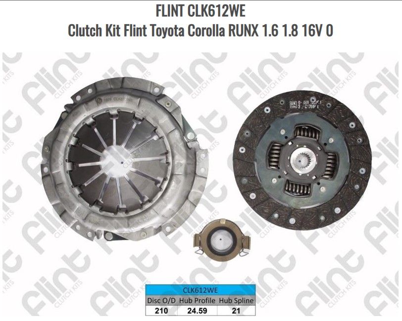 FLINT CLK612WE Clutch Kit Flint Toyota Corolla RUNX 1.6 1.8 16V