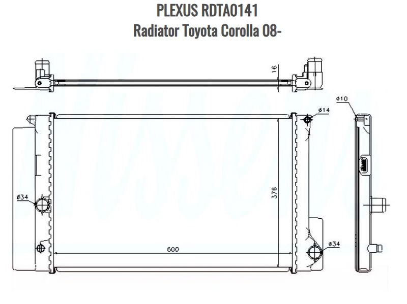 PLEXUS RDTA0141 Radiator Toyota Corolla 08-