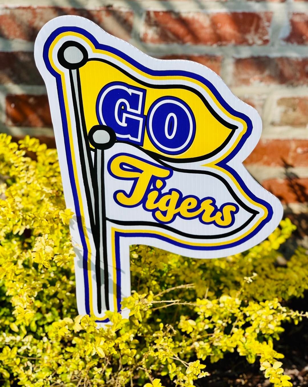 Go Tigers Pennant Yard Sign