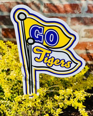 Tigers: Go Tigers Pennant Yard Sign