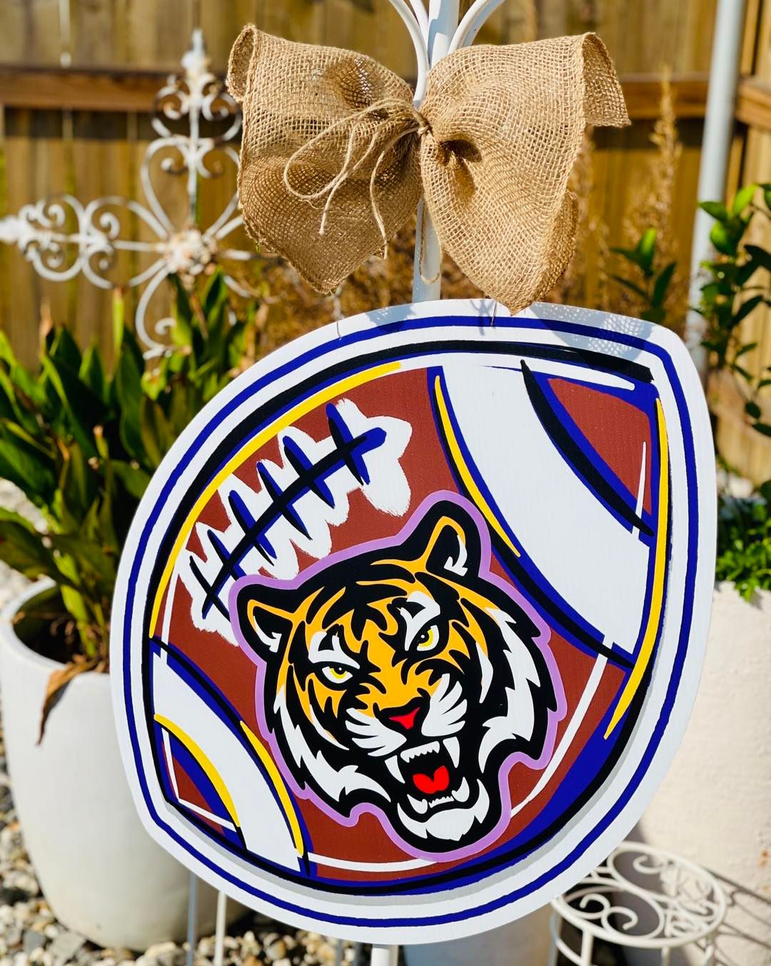 Tiger Football Door Hanger