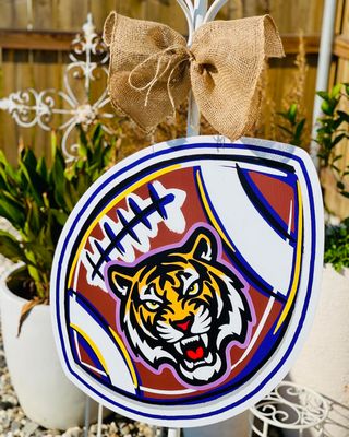 Tigers: Tiger Football Door Hanger
