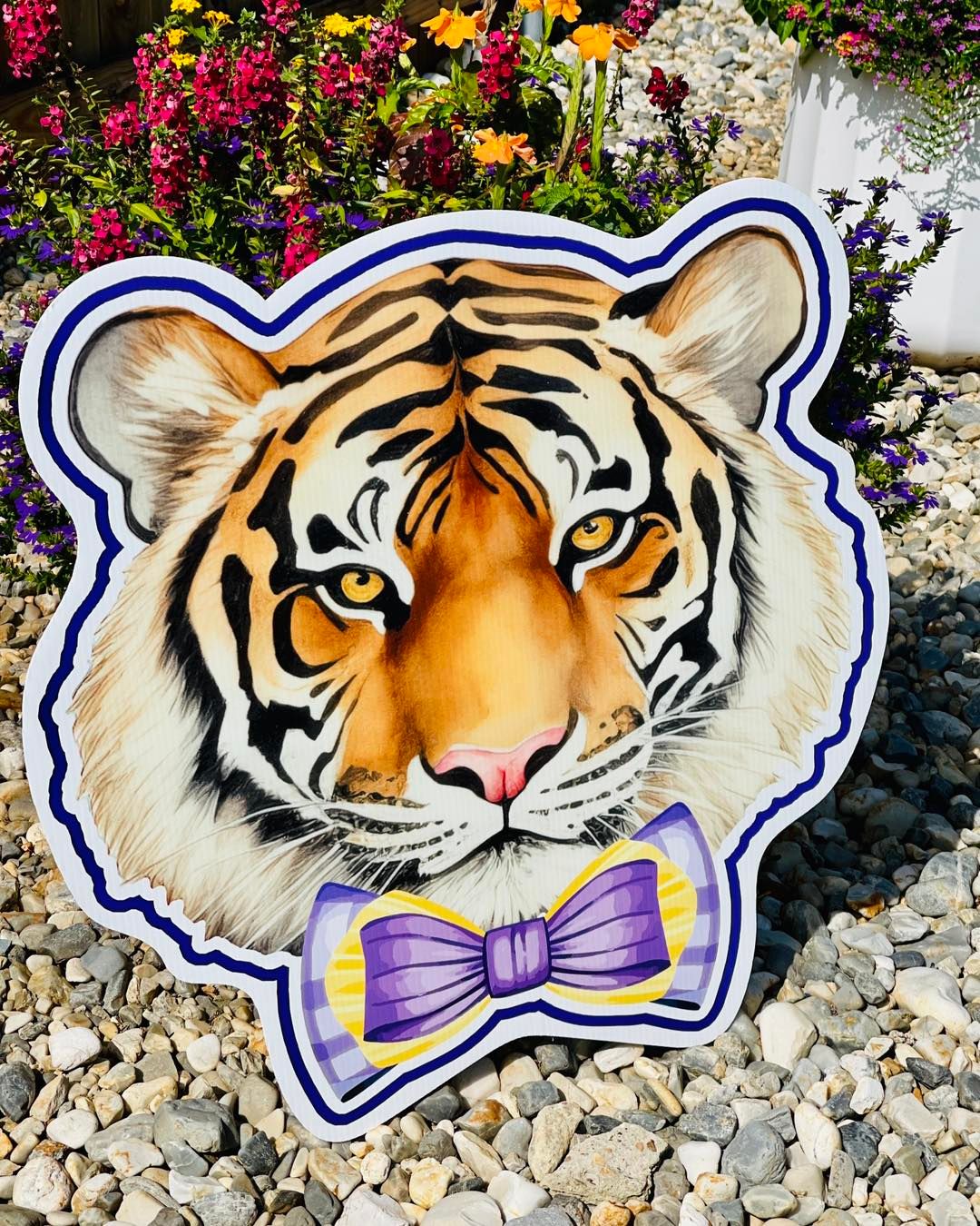 Bow Tie Tiger Yard Sign