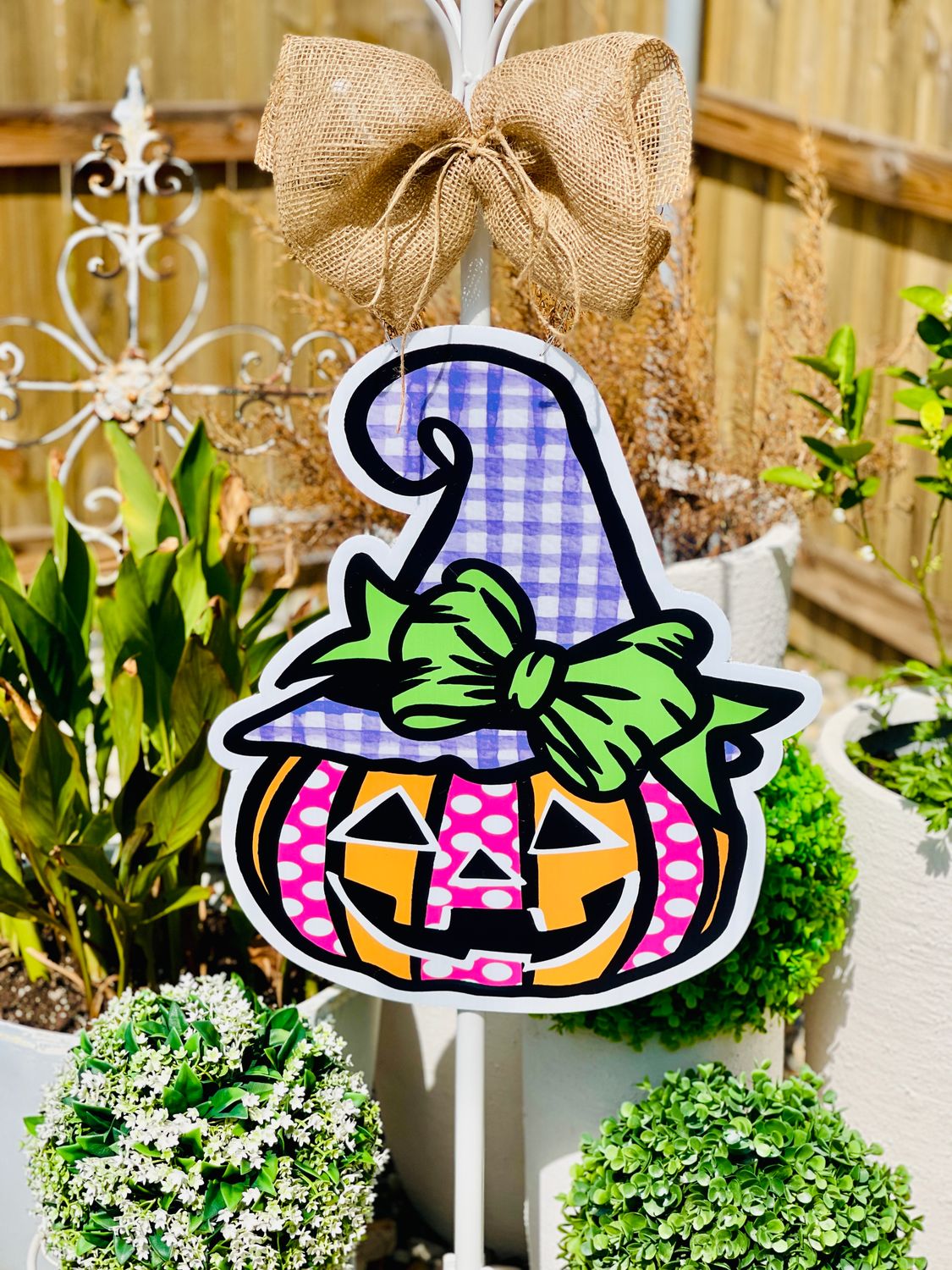 Whimsical Jack-O’-Lantern Witch Door Hanger