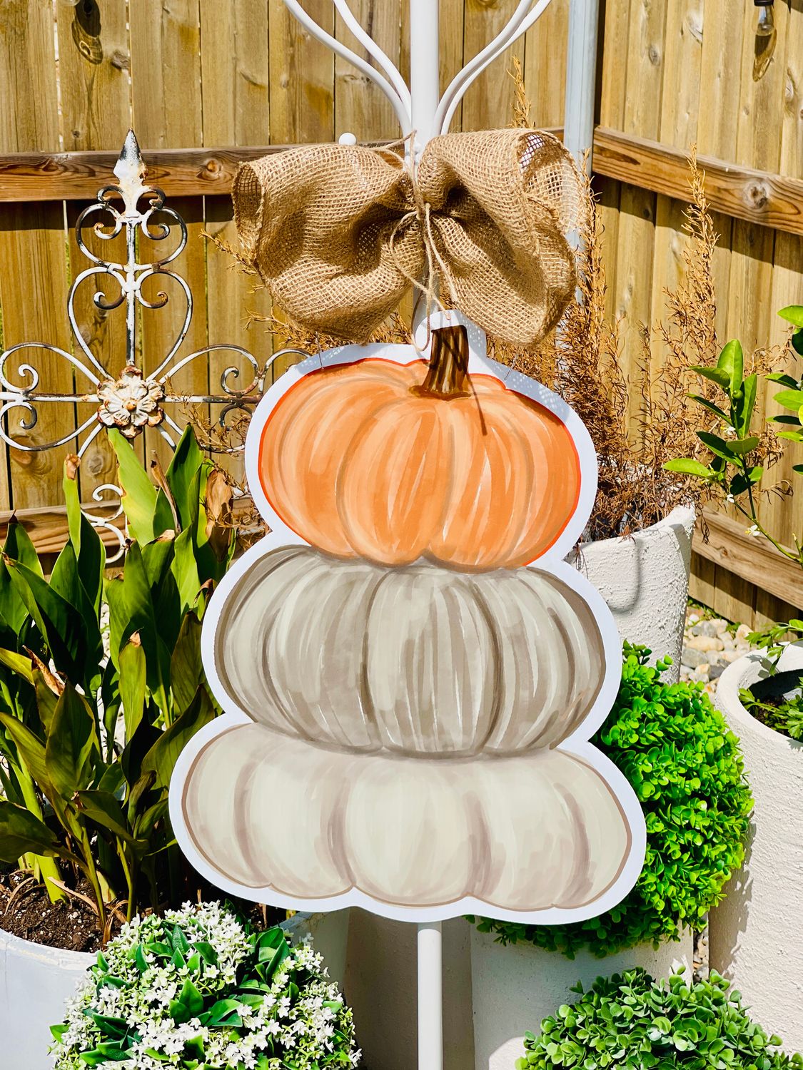 Autumn Pumpkin Stack Door Hanger