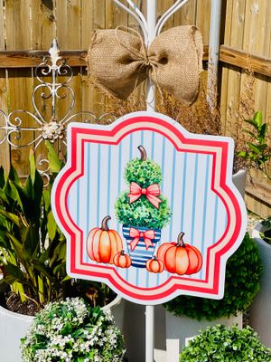 Thanksgiving: Pumpkin Topiary Door Hanger
