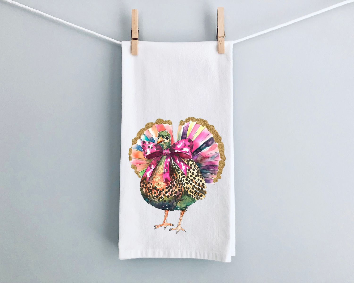 Fancy Feathered Turkey Tea Towel