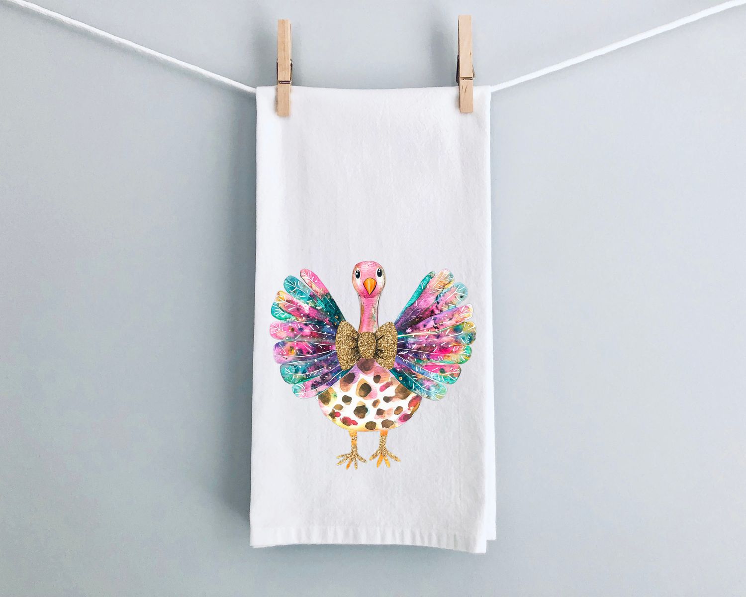 Glitzy Gobbler Tea Towel