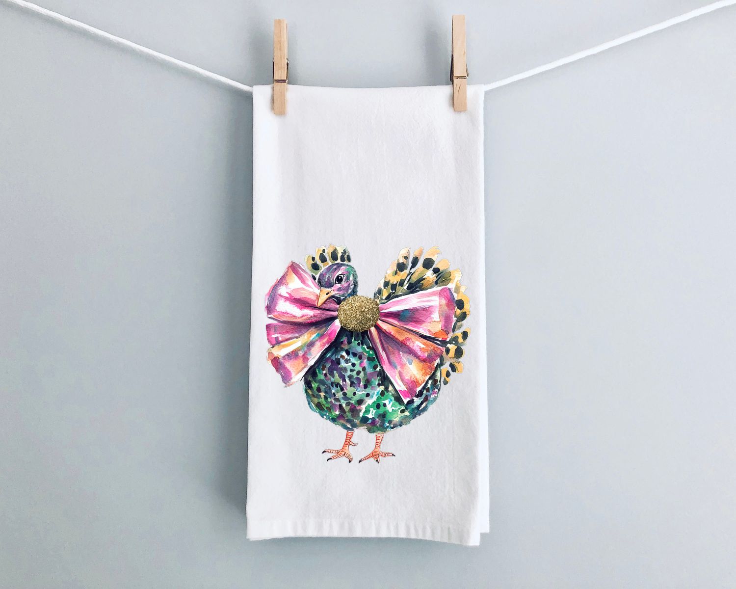 Bow-Tied Beauty Turkey Tea Towel