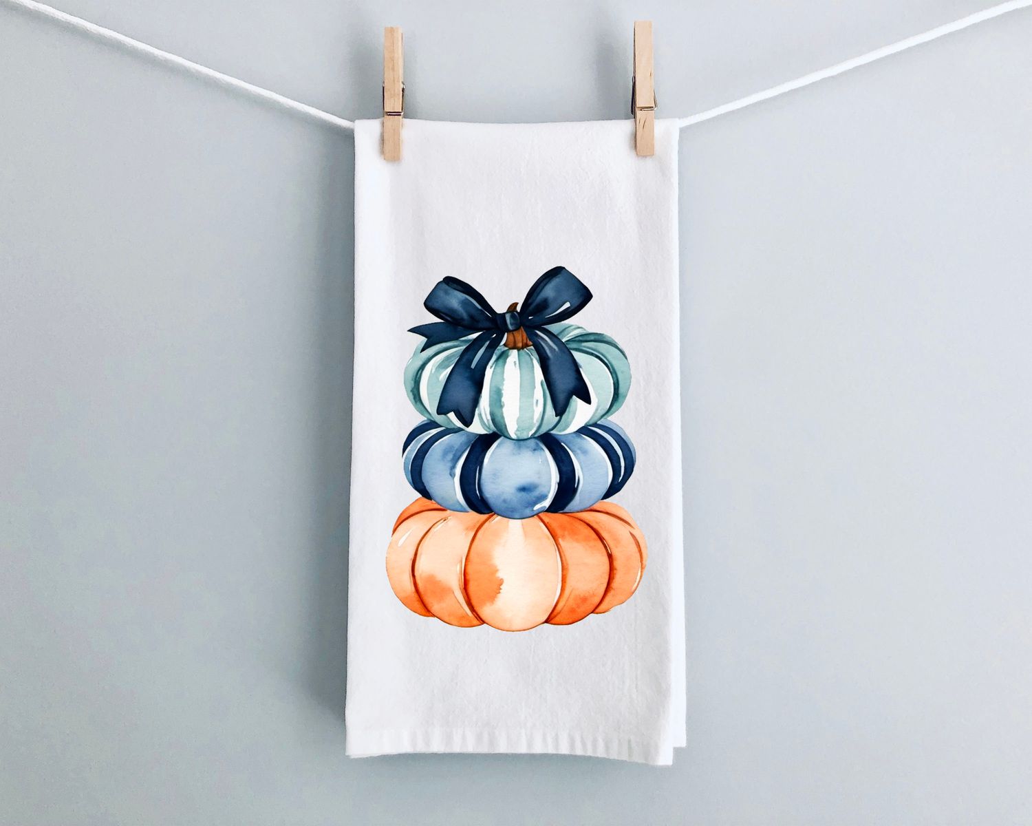 Stacked Pumpkin Bow Tea Towel