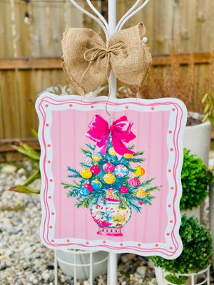Christmas: Chinoiserie Christmas Tree Door Hanger