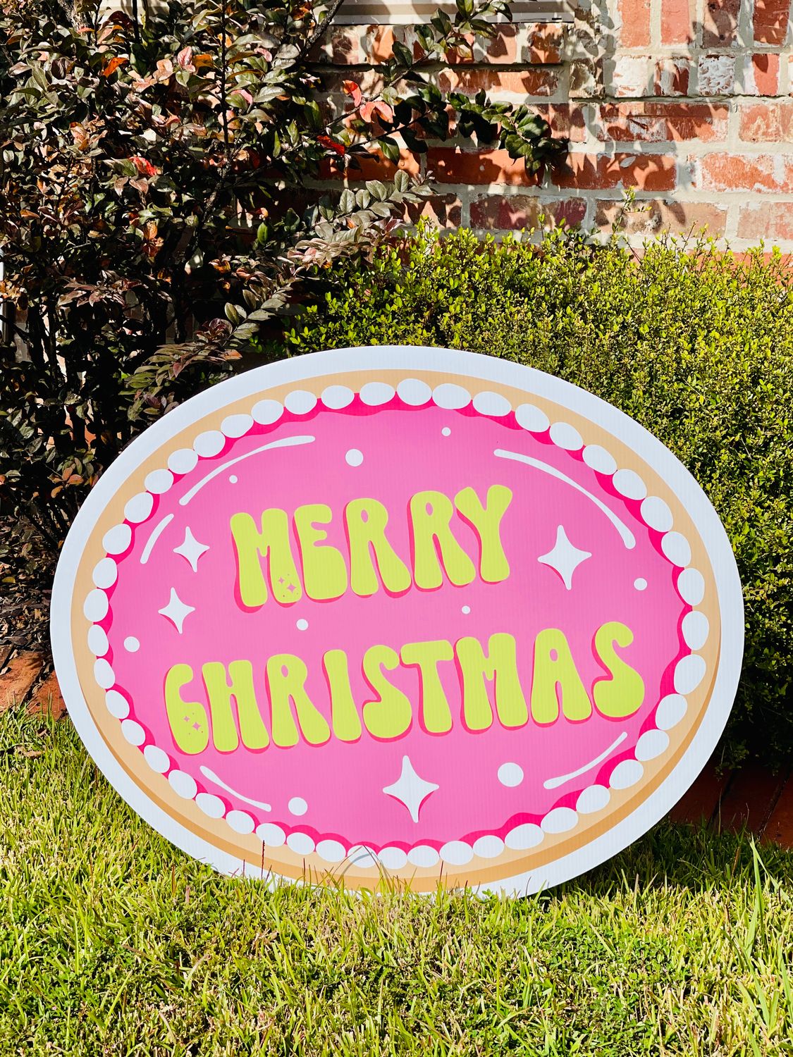 Christmas: Sugar Cookie Merry Christmas Yard Sign