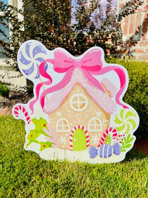 Christmas: Sugar Cookie Gingerbread House Yard Sign