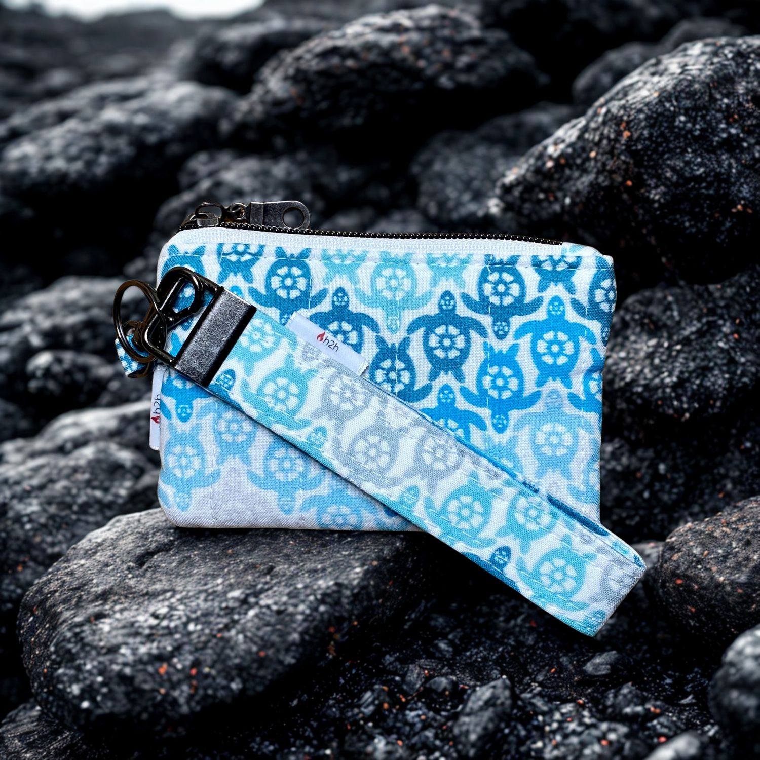 Keychain Wristlet Wallet - Teal Honu