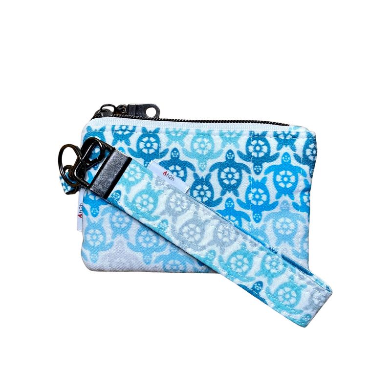 Keychain Wristlet Wallet - Teal Honu