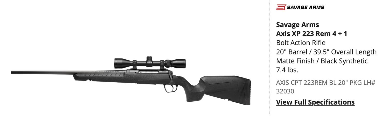Savage Axis .223 w/ scope