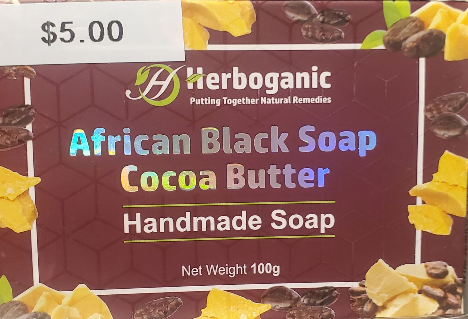 Herborganic  African Black Soap Cocoa Butter Handmade Soap