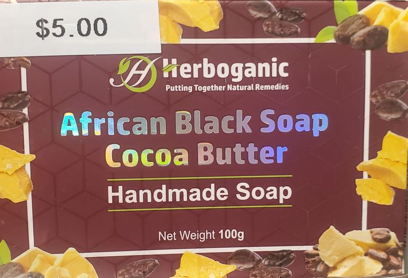 Herborganic  African Black Soap Cocoa Butter Handmade Soap