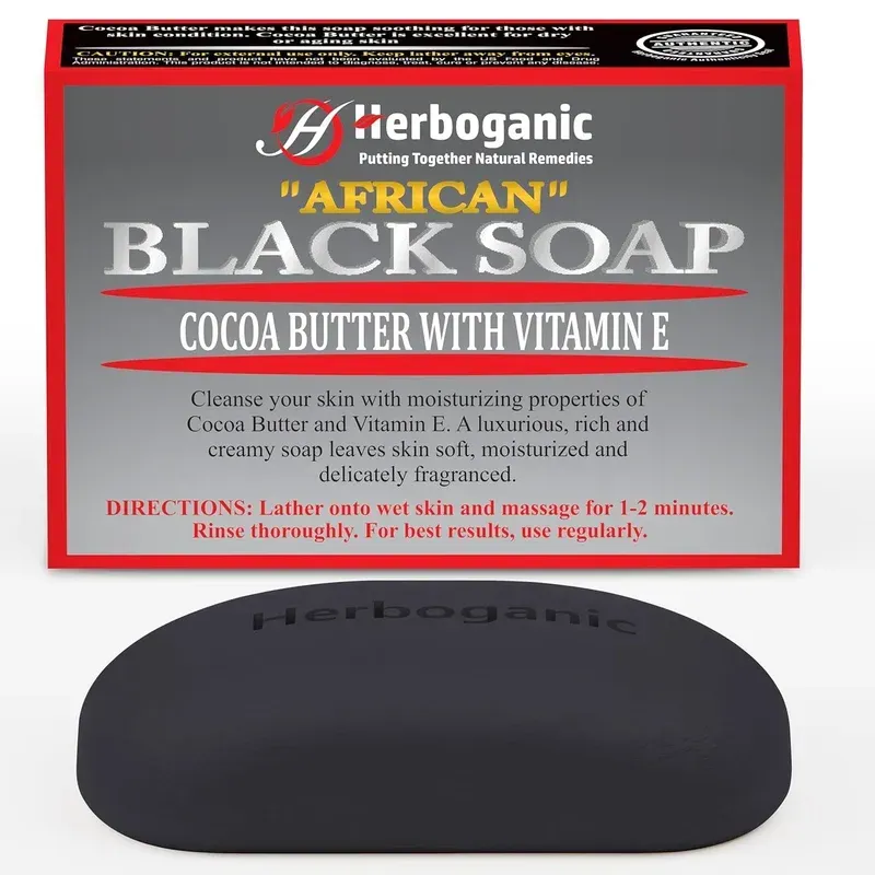 Herborganic  African Black Soap Cocoa Butter Handmade Soap