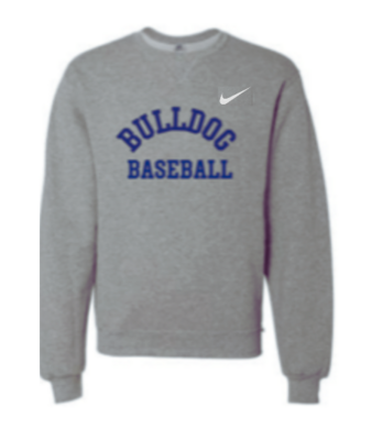 Nike Bulldog Baseball Crew Neck Fleece