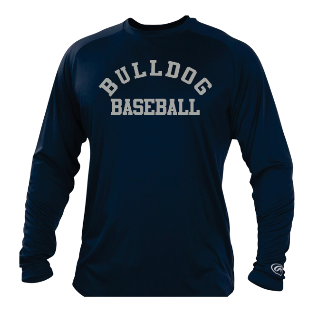 Rawlings Drifit Bulldog Baseball long sleeve shirt