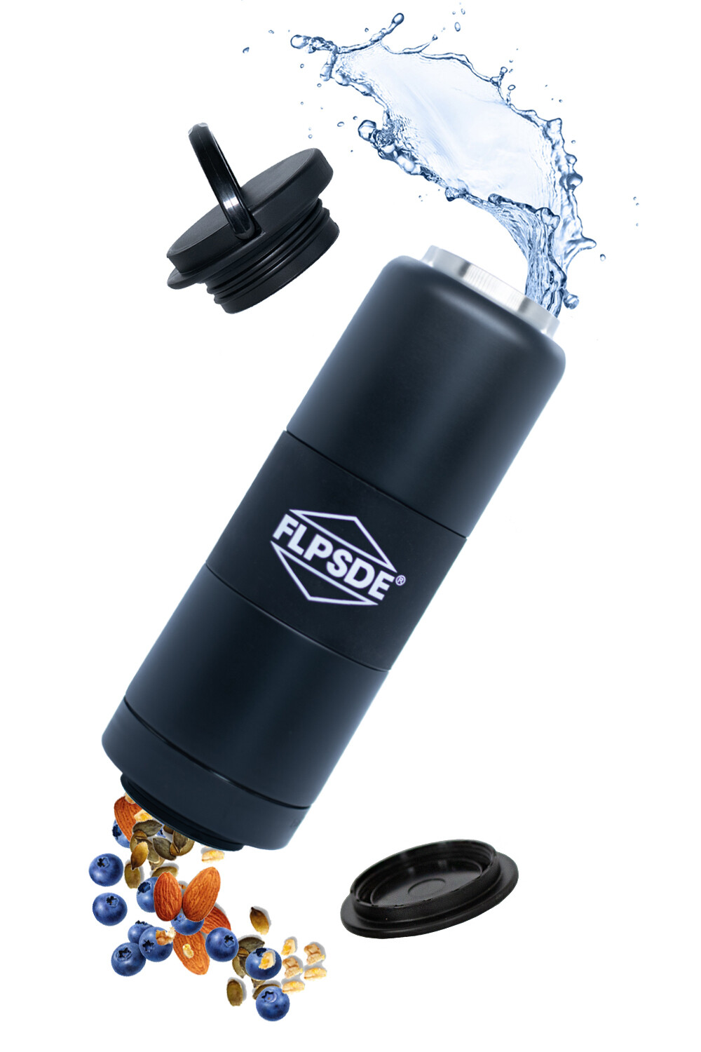Dual Chamber Water Bottle - Midnight