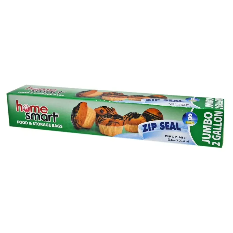 Home Smart Food &amp; Storage Bags Slider Seal 2 Gallon 5pcs