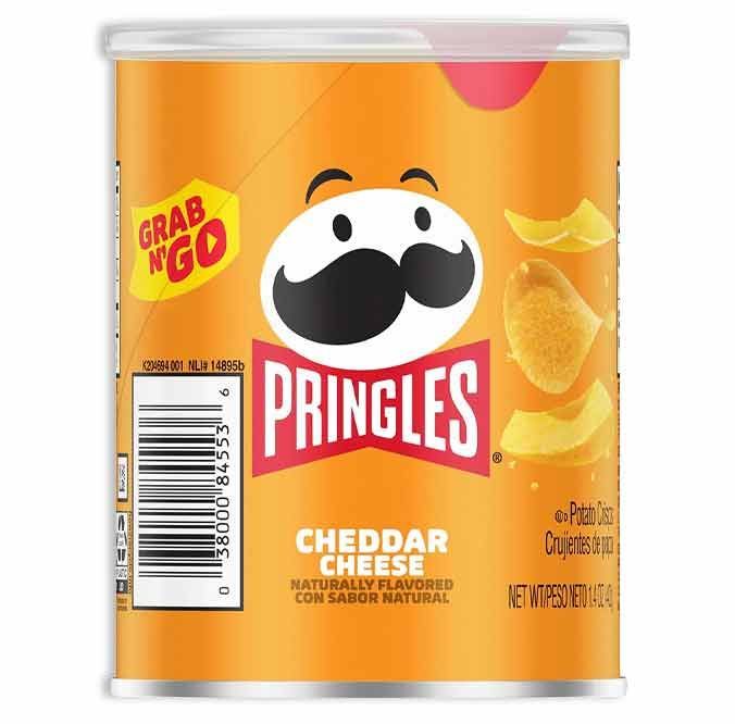 Pringles Grab &amp; Go Potato Crisps, Cheddar Cheese