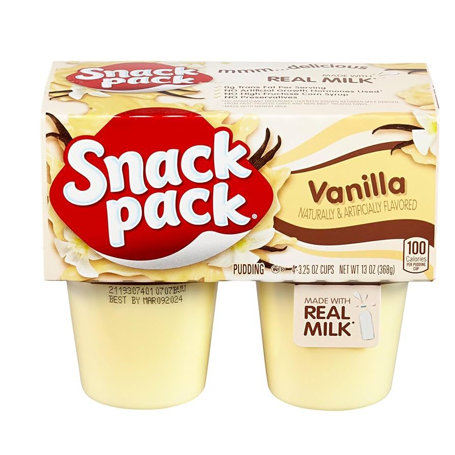 Snack Pack ,Vanilla ,Real Milk