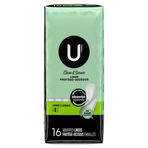 U BY KOTEX FR&amp;DRI LINER 16 C, 12ct