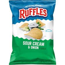 Ruffles Sour Cream &amp; Onion 184.2 g, 6.5 oz