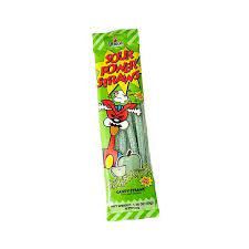 Sour Power Straws Green Apple Candy
