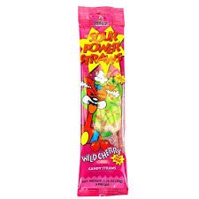Sour Power Straws Wild Cherry Candy Straws