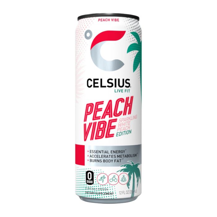 Celsius Peach Vibe Sparkling white Peach 355 ml,