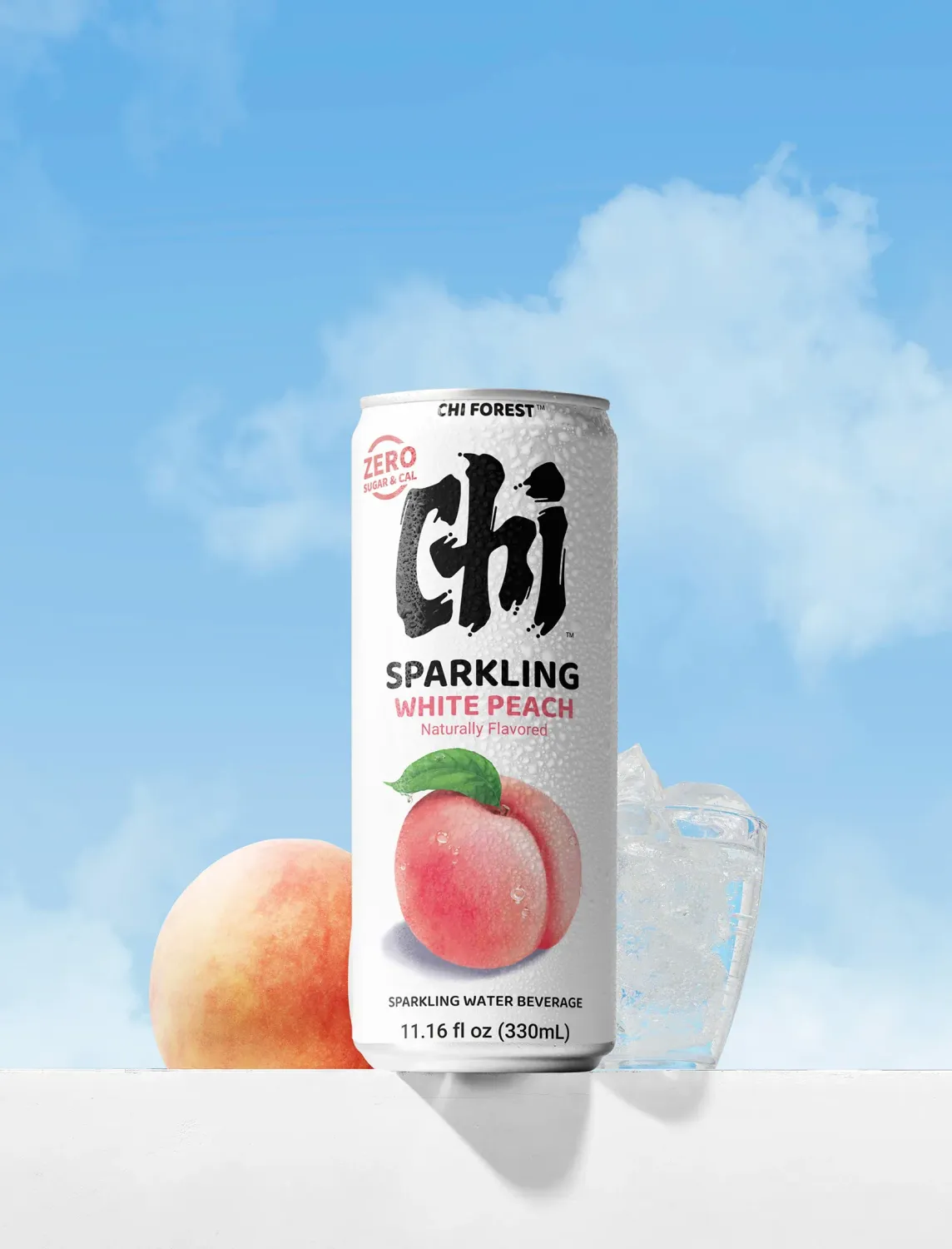 Ghi Frost White Peach Sparkling Water, 330ml
