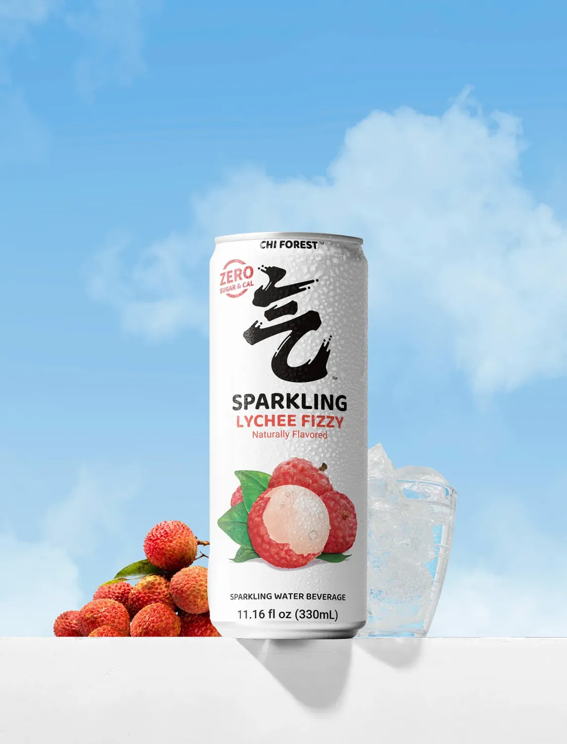 Ghi Frost Lychee Fizzy Sparkling Water, 330ml ,