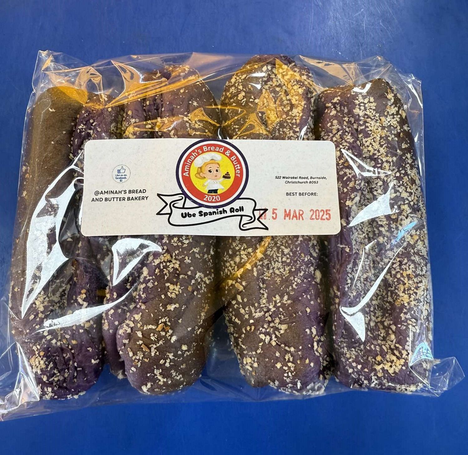 Aminah Spanish Bread Roll Plain or Ube 4Pcs