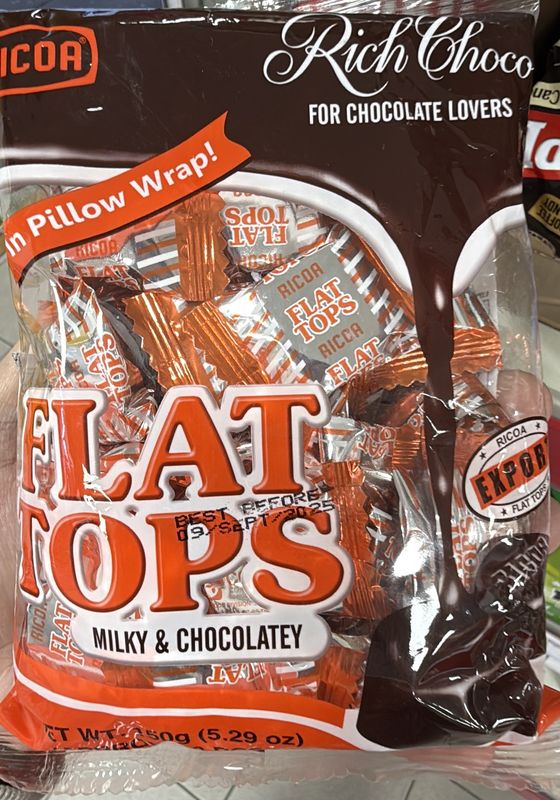 Ricoa Flat Tops Chocolate 150g