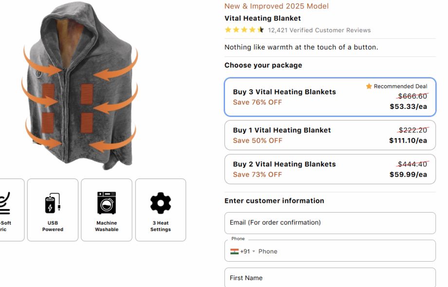Vital Heating Blanket Canada