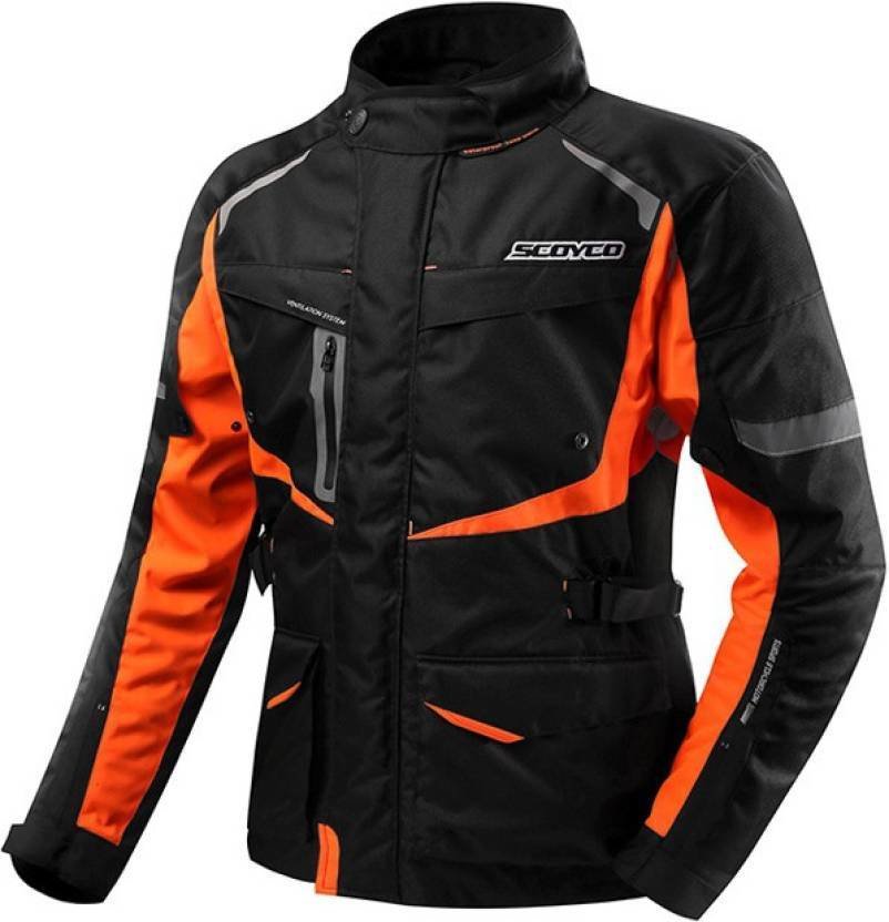 Scoyco JK42 Riding Protective Jacket  (Black, Orange, 44)