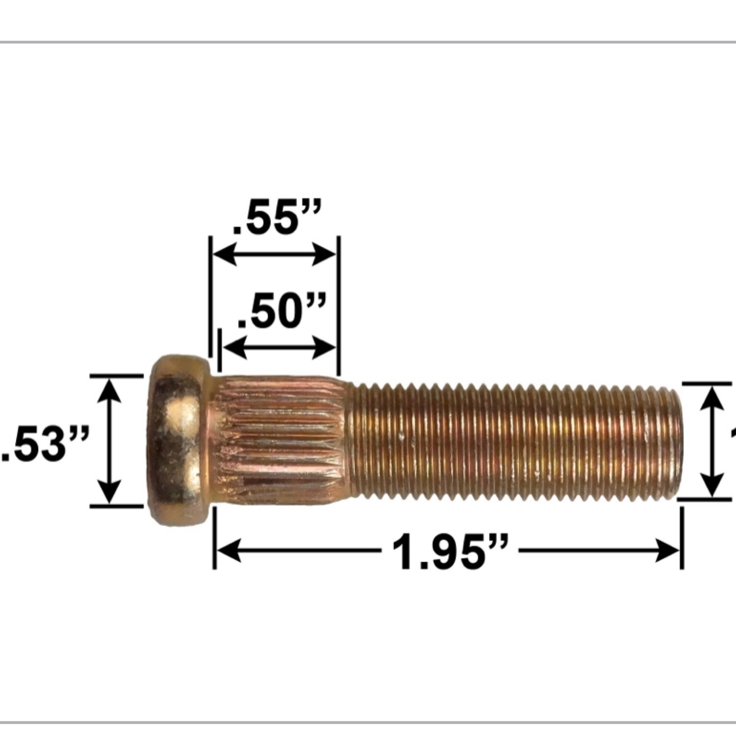 Wheel Stud 1/2-20" 1.95": 7-312