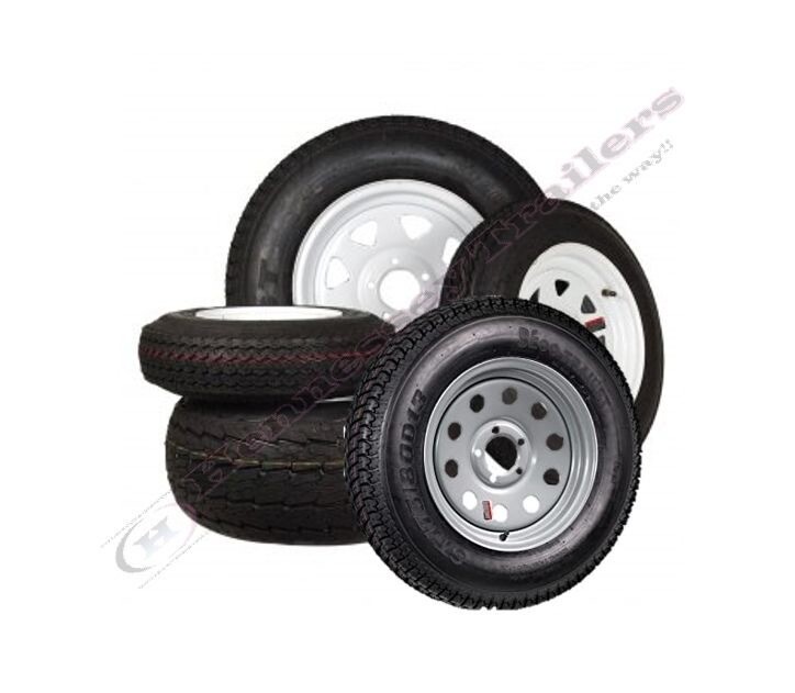 ST225/75R15E with 6-5.5 White Steel Spoke Wheel: Y179110 ST225/75R15E with 6-5.5 White Steel Spoke Wheel: Y179110