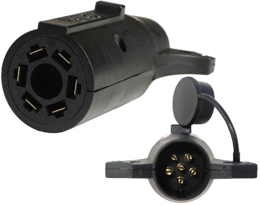 6 Round Pin to 7 Flat Pin, AUX Center Pin Adapter: HEA76; F18160; TC2076P   (122821)