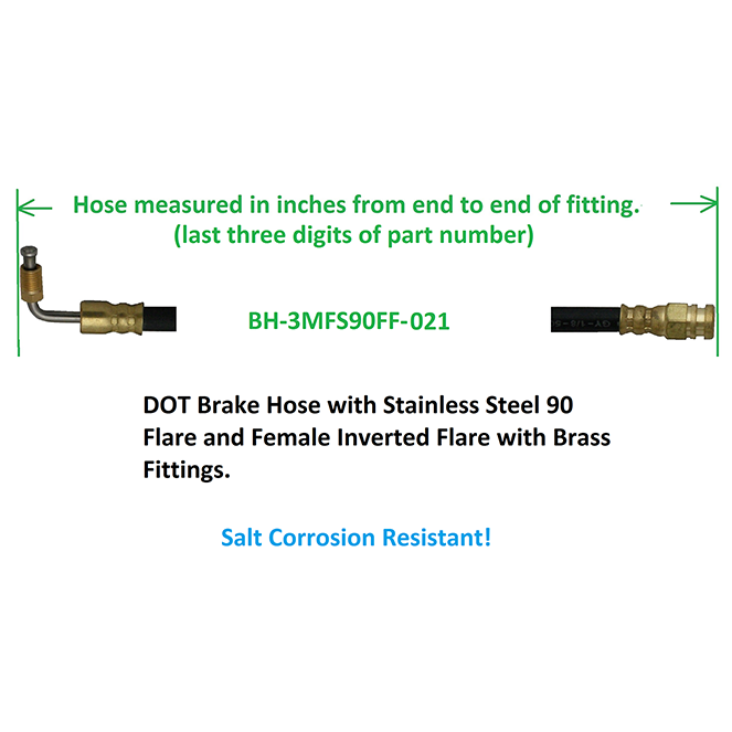 Brake Hose 18" 3/8-24 (Male/Fem): TBH161 (041822)