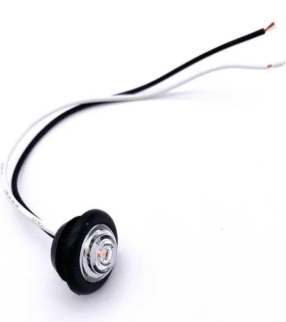 LED Marker Light 1in Round Clear Lens w/Amber Light: 3504206