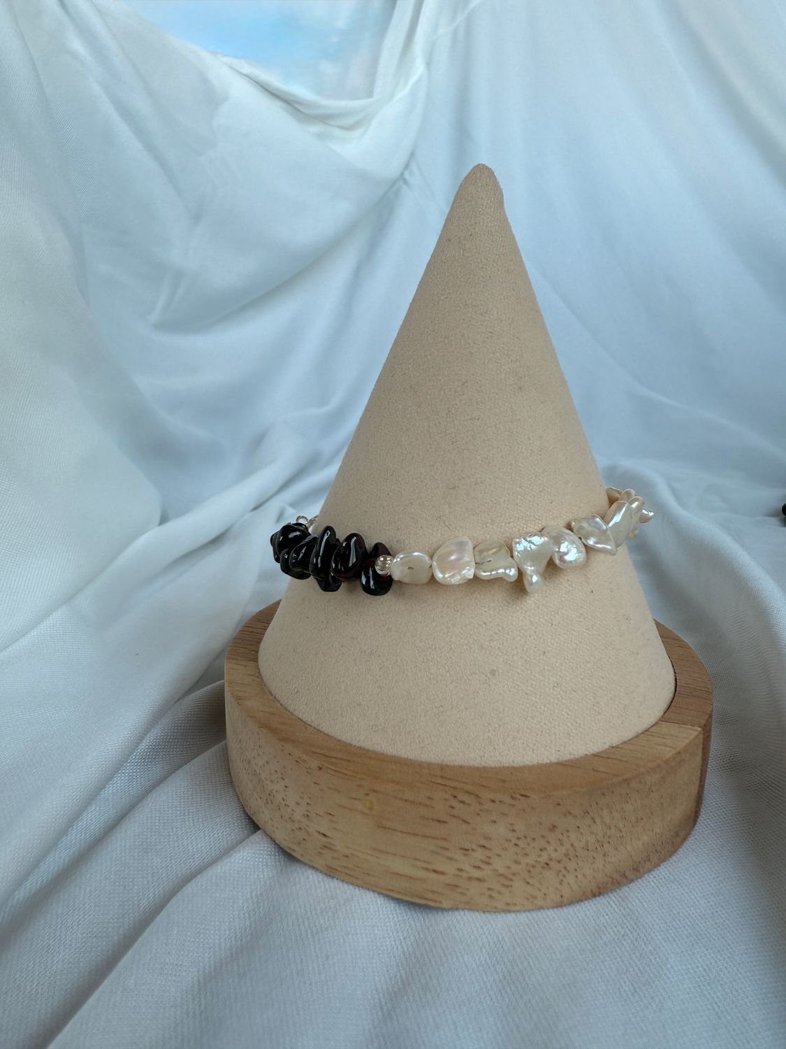 Süßwasserperlen &amp; Granat Armband