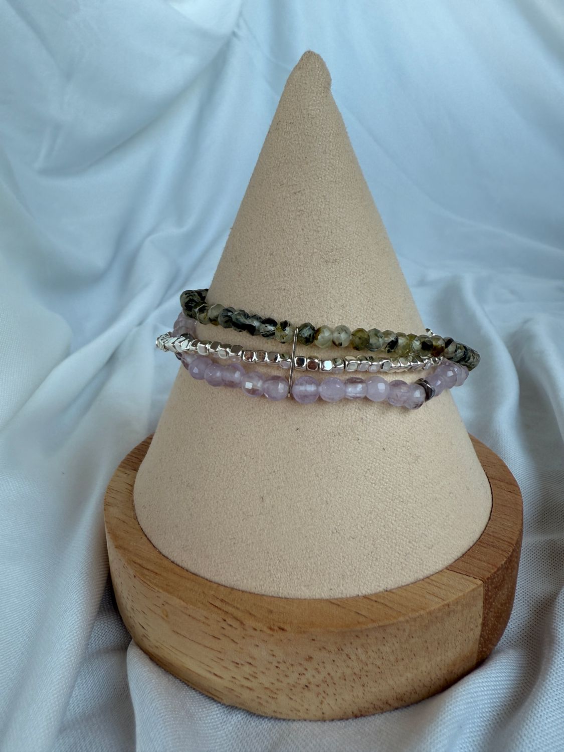 Amethyst, Hämatit &amp; Prehnit Armband